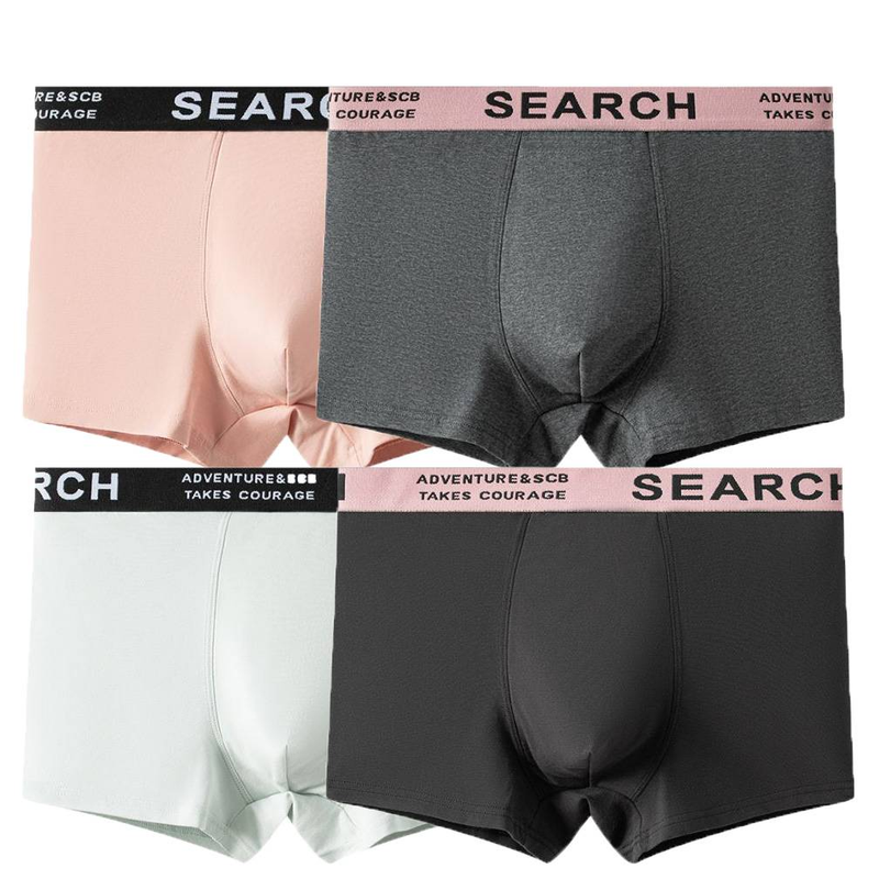 4-teiliges Set mit Boxershorts, große Größe, nahtlos, Baumwollfeile, Herren-Boxershorts, Sommer, dünner Abschnitt, Größe L-3XL_voghion.com