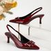 Sandale cu vârf închis, stil Stiletto, cu cataramă metalică pătrată, pentru femei, la modă, cu spate gol, pantofi cu toc înalt, ascuțite_voghion.com