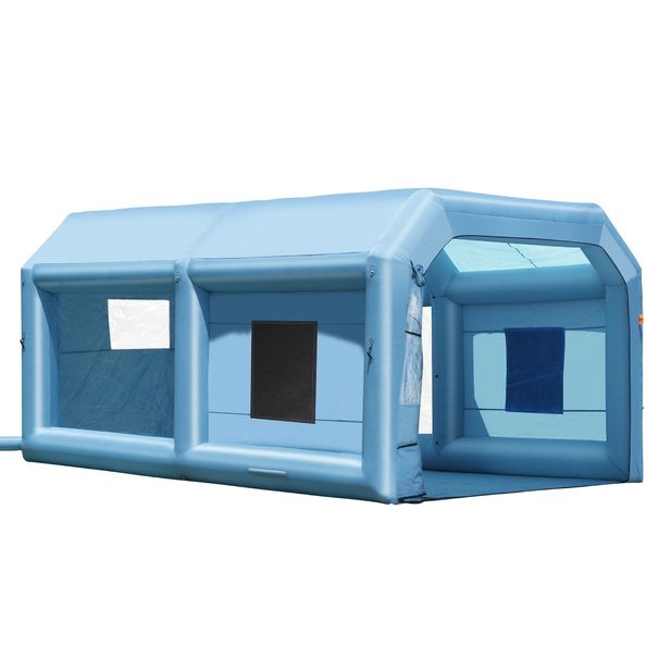 VEVOR Inflatable Paint Booth, 21 X 13.5 X 9.8 Ft Inflatable Spray Booth, With 1100W Powerful Blower And Air Filter System, Large Furniture Painting, Portable Car Paint Booth For Medium-Sized Vehicles_voghion.com