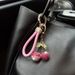 Creative Alloy Inlaid Diamond Fruit Color Block Small Cherry Car Keychain New Bag Decoration Pendant_voghion.com