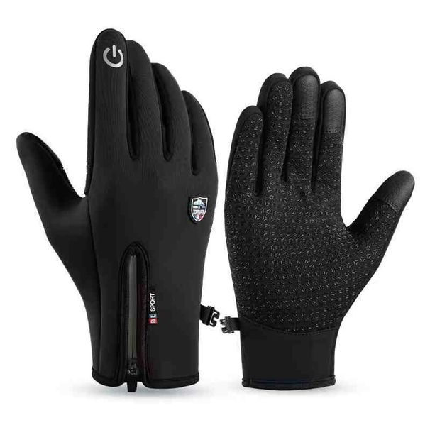 Gants d'hiver unisexes pour écran tactile – Gants d'équitation coupe-vent et imperméables avec doublure polaire (adhérence antidérapante, fermeture éclair, tailles M à XL)_voghion.com