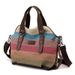 Canvas Contrast Color Women's Handbag Shoulder_voghion.com