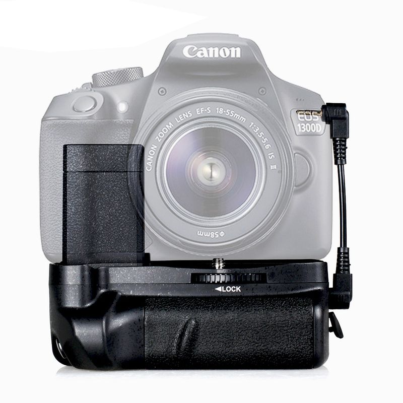 Battery Grip for Canon EOS 1100D 1200D 1300D Rebel T5 T6 T3 EOS Kiss X50 Work with LP-E10 Battery_voghion.com