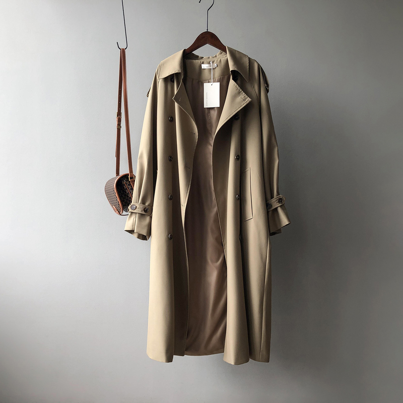 Cappotto casual dimagrante in vita allentata con temperamento alla moda da donna_voghion.com
