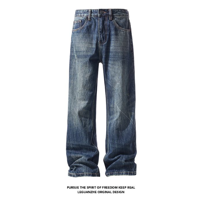 Herrenbekleidung Herren-Schlagjeans – Weiße Basis mit Blitzstickerei und Blumennähten_voghion.com