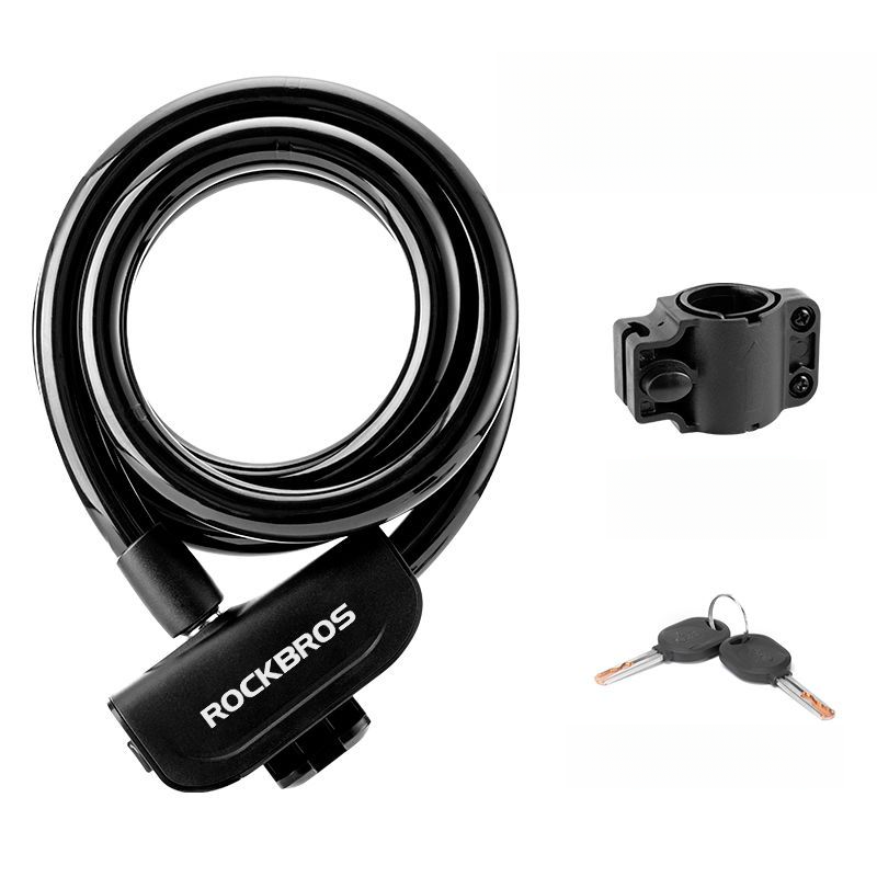 Rock Brothers Bicycle Anti-Theft Steel Cable Mountain Road Portable Electric Bike Lock Cycling Gear_voghion.com