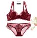 Completo intimo da donna con reggiseno ultrasottile trasparente rosso brillante_voghion.com