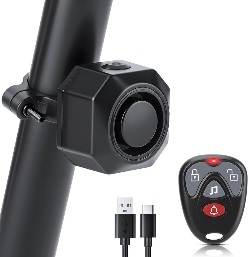 USB Rechargeable Bike Alarm,Max 110dB Motorcycle Alarm With Remote＆7 Levels Sensitivity Bike Alarms, Anti Theft Vibration Motion Sensor Alarm_voghion.com