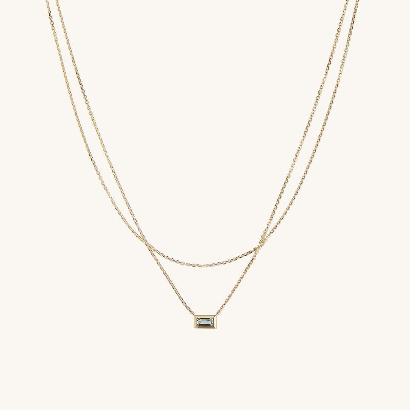 Damenschmuck Doppellagige Serie Minimalistische Halskette Mehrlagige Schlüsselbeinkette Stern Zirkon Stapelbar K-plattiert_voghion.com