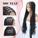 Full Lace Crochet Hair Wig - Three Strand Braid, Box Braids, Dirty Braids Extensions With Flower Tail_voghion.com