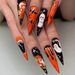 Adesivi per unghie divertenti di Halloween, ragnatele, pipistrelli fantasma, gocce di sangue, decorazioni natalizie, pezzi di nail art europei e americani_voghion.com