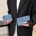 Denim Pattern Wallet Women, Short Style, Korean Version, Multi-Card Slots, Foldable, Long Style For Students, Clutch,_voghion.com