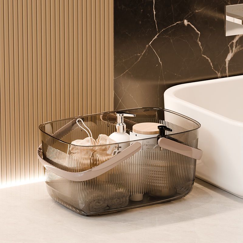 Handheld Tub Wash Plastic Storage Bathroom Miscellaneous Item Organizer Large Capacity Bath Basket_voghion.com