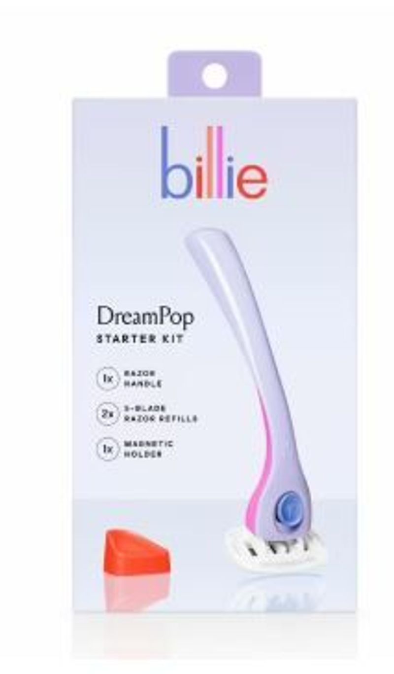Billie Women's Razor Kit, 1 Handle + 2 X 5-Blade Refills + Magnetic Holder, Dreampop Color_voghion.com