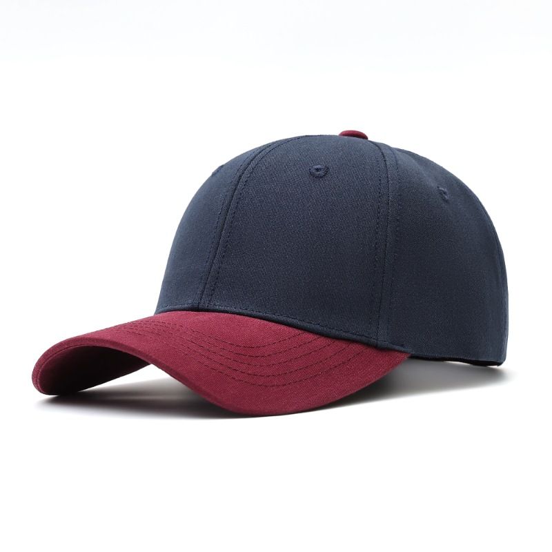 Cappello da baseball versatile con fibbia in rame, a sei pannelli, in puro cotone di alta qualità, con motivo a becco d'anatra e blocchi di colore_voghion.com