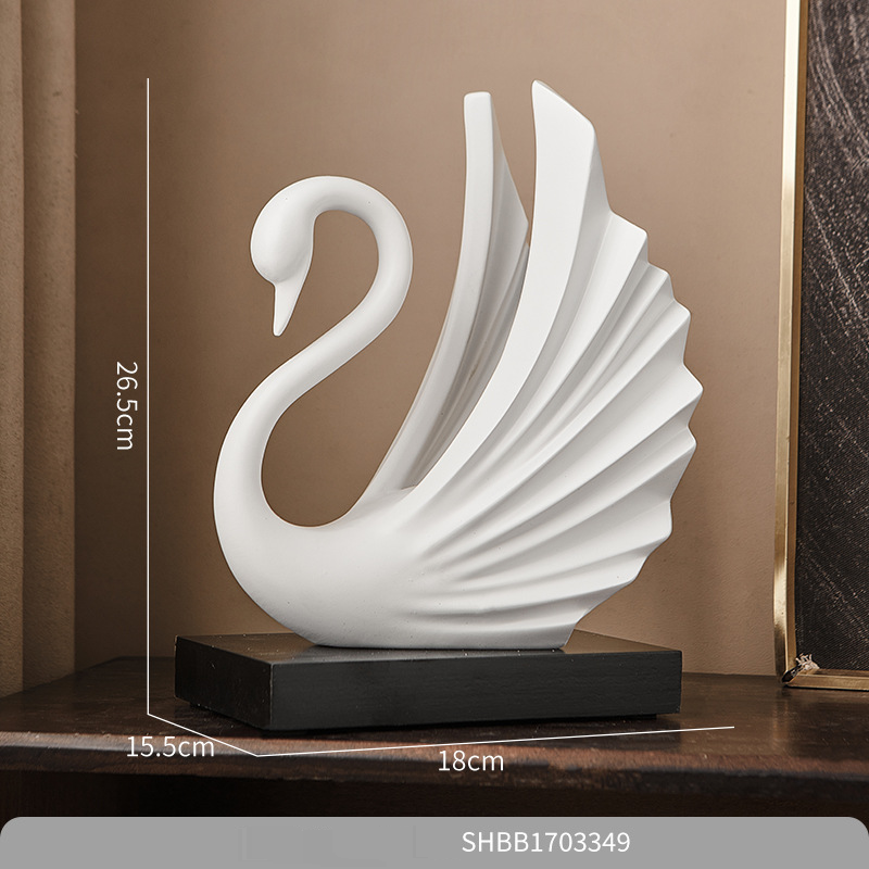 Home Garden High Grade Modern White Swan Desktop Ornaments Office Living Room Bedroom Decorations Couple Wedding Housewarming Gift_voghion.com