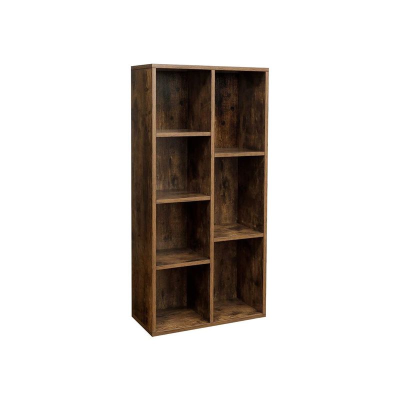 Bücherregal, 7-stöckiges Regal, Aufbewahrungseinheit, für Wohnzimmer, Büro, Schlafzimmer, Trennwand_voghion.com