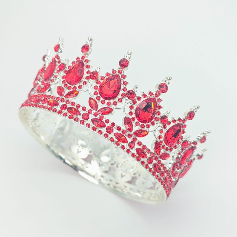 Baroko stiliaus nuotakos apvali karūna galvos apdangalas „Water Drop Diamond“ grožio konkursas „Retro Queen“ karūna_voghion.com