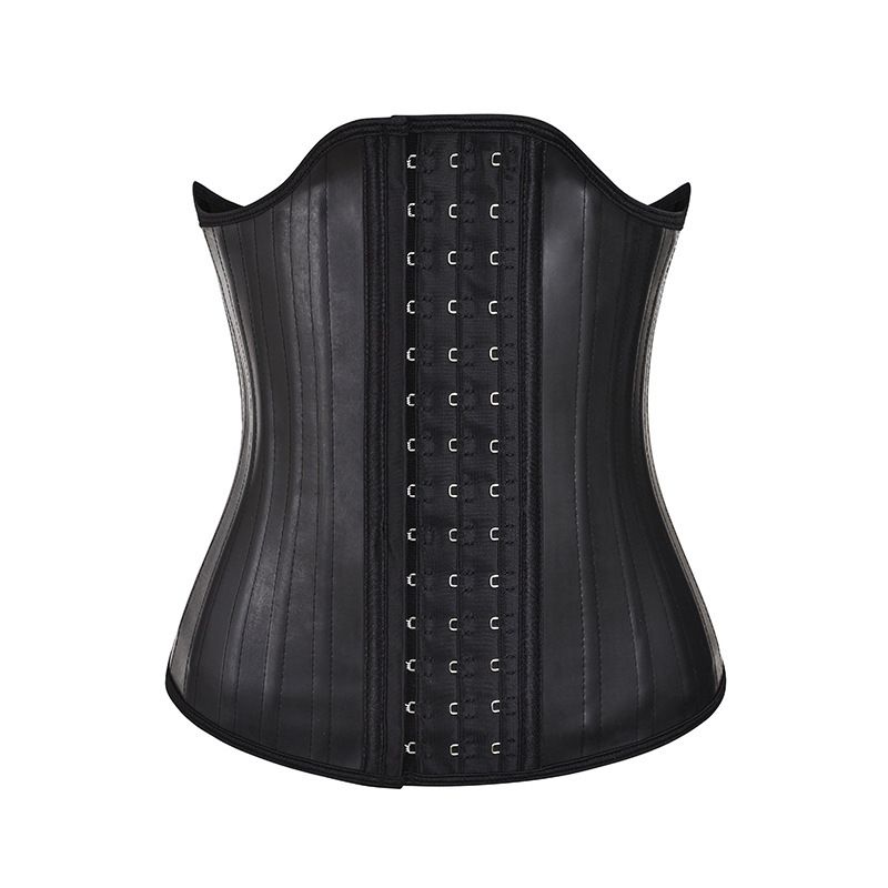 25-been glanzende zijborstartefact borstondersteunend latex korset Latex taillevormende riem_voghion.com