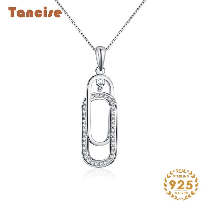 Tancise S925 Gümüş Kolye Kolye Kadın Moda Çok Yönlü Kolye Moda Hediye_voghion.com
