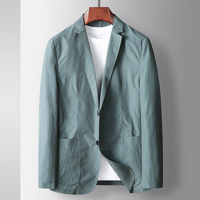 CT Men's Casual Suit 2025 Spring Summer Thin Business Youth Solid Color Non-Iron Single Layer Blazer Jacket_voghion.com