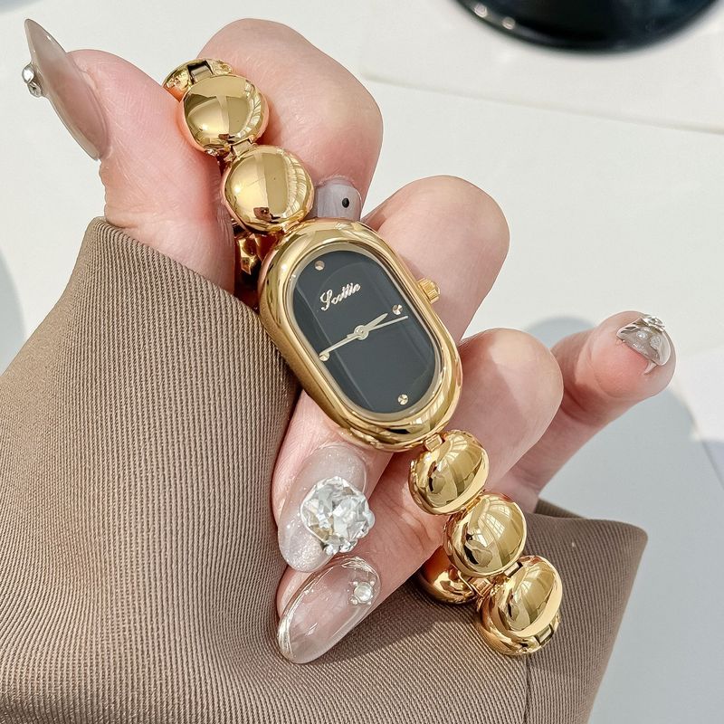 Women's Watches Golden Ladies Watch Temperament Oval Watch Bracelet Women_voghion.com
