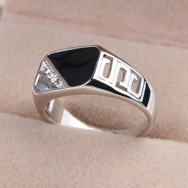 Drip Oil Classic Square Men's Ring Fashionable and Economical_voghion.com