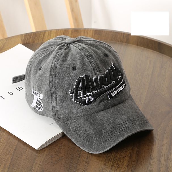Cappello da uomo alla moda, vecchie lettere lavate, berretto ricamato, berretto da baseball da viaggio per donna, protezione solare_voghion.com