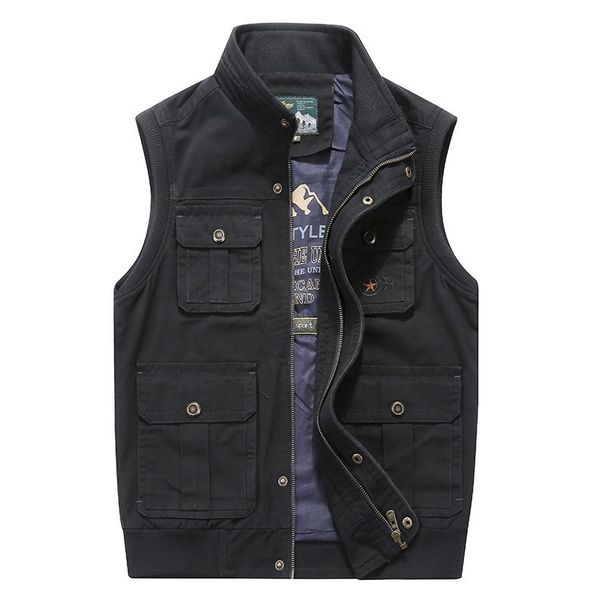 "Men's Multi-Pocket Cotton Vest For Outdoor Activities, Lightweight Casual Waistcoat, Plus Size Fishing Photography Vest_voghion.com