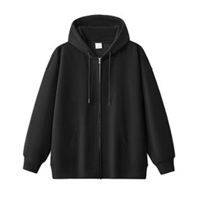 Cardigan foderato in pile G, felpa con cappuccio autunno inverno, vestibilità ampia, unisex, giacca da coppia, tinta unita_voghion.com