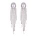 Fashionable and shiny rhinestone long tassel earrings for women High end luxury earrings_voghion.com