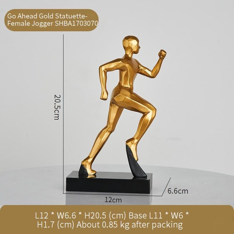 Hjemindretning Wow Hus Originalt Design Skulptur Lille Gylden Mand Moderne Kunst Entré Stue Kontor Skrivebord Ornamenter Indflyttergave_voghion.com