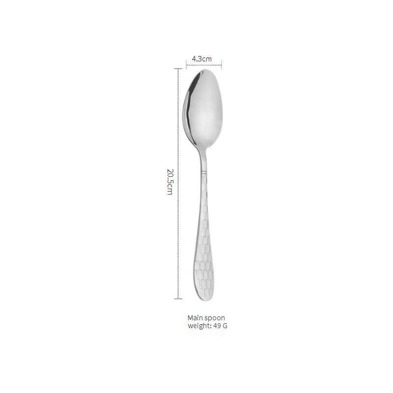 Titanium-Plated Stainless Steel Cutlery Set - Water Cube Design 4-Piece Hotel & Restaurant Grade Tableware In Gift Box_voghion.com