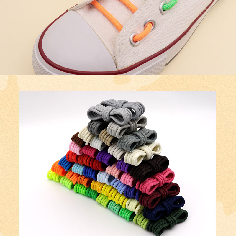 LACES Polyester Classic 5mm Round Solid Shoelaces_voghion.com