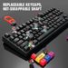 Clavier de jeu mécanique filaire 87 touches, manche rouge, pour bureau, Esports, prise amovible, plus de 20 spots lumineux blancs, offre spéciale_voghion.com