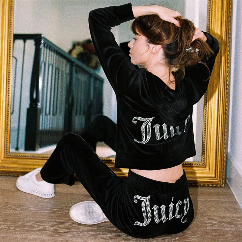 Women's Clothing New Style Fashion Velvet Sweatshirt Two-piece Set_voghion.com