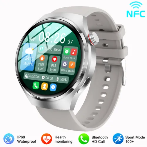 Nei Fir HUAWEI GT4 Pro GPS NFC Smart Watch Männer 360*360 AMOLED Écran Häerzgeschwindegkeet Bluetooth Call IP67 Waasserdicht Mann Smartwatch_voghion.com