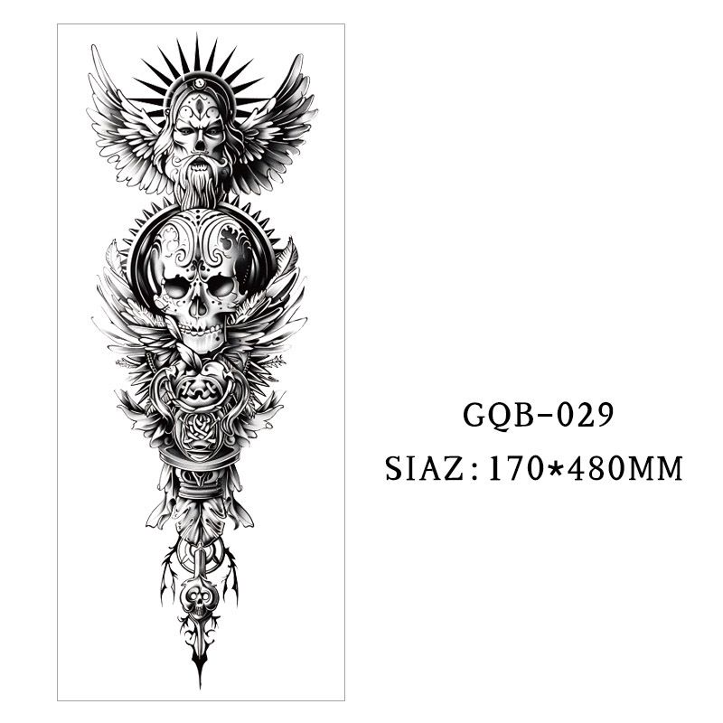Realistic Dragon Full Sleeve Tattoo Sticker – Waterproof, Sweatproof Arm Tattoo For Men | 46 Fierce Designs(480x170mm)_voghion.com