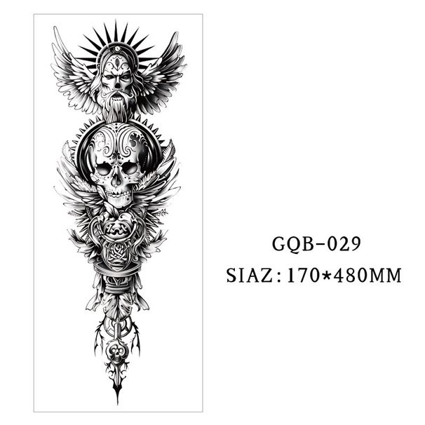 Realistic Dragon Full Sleeve Tattoo Sticker – Waterproof, Sweatproof Arm Tattoo For Men | 46 Fierce Designs(480x170mm)_voghion.com