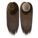 Fine Mono Center Topper For Women, 100% Human Hair Top Pieces Cuticle Hair, European Remy Hair Light Brown Color #L6 Hair Length 16 Inch_voghion.com