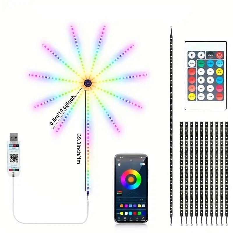 RGB LED Music Sync Light Strip With Remote & Bluetooth - 30 LEDs/m, 5050 SMD, 5V DC, Smart Control For Party, Home, And Holiday Decoration​_voghion.com