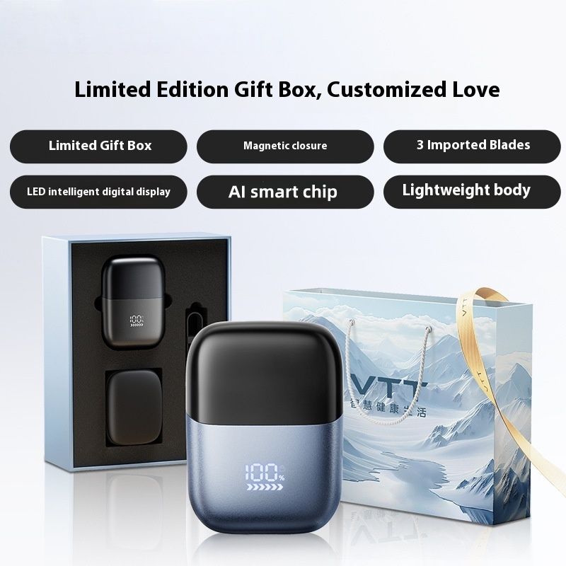 VTT Electric Shaver For Men With Floating 3D Blades, Cordless Rechargeable, Wet/Dry Use, Travel Lock, LED Display, 60+ Min Runtime, Washable Heads_voghion.com