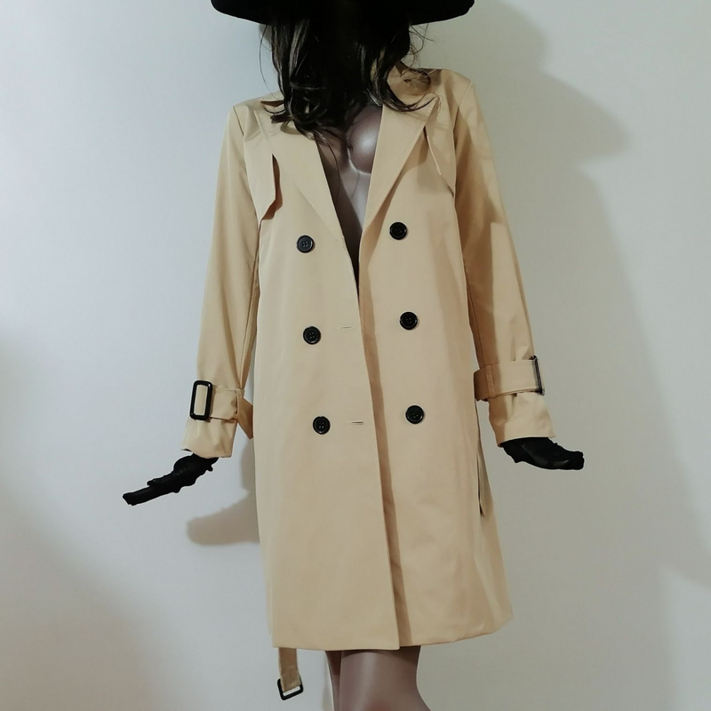 Trench sottile da donna, casual e sciolto_voghion.com