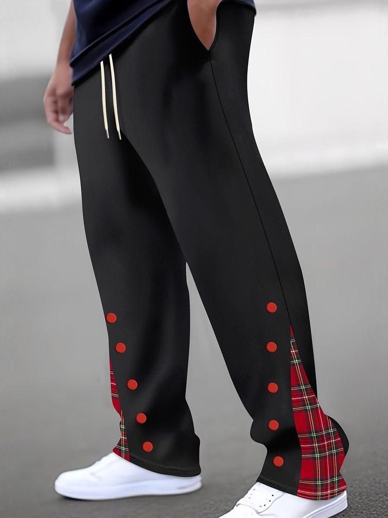Herrenbekleidung Neue Sporthose mit Knöpfen Farbe Mode_voghion.com