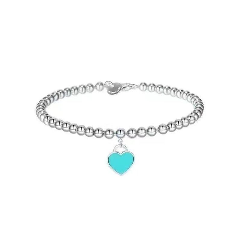 Bracelet Netizen Love pour femme, rouge, bleu, rose, simple et polyvalent, collier double cœur en émail avec gouttes d'huile_voghion.com