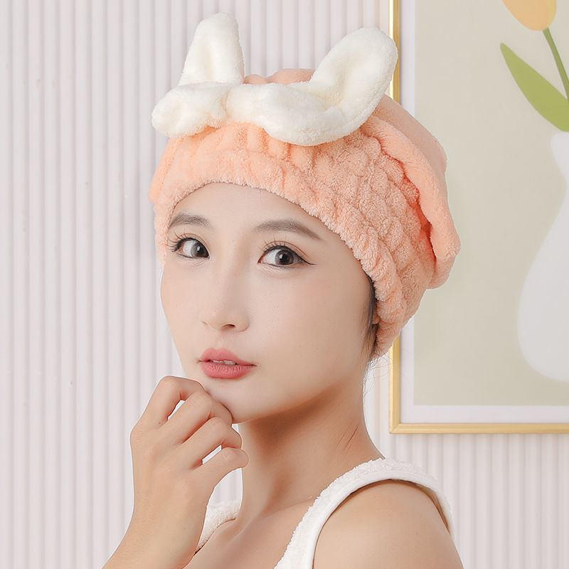 New Style With Bowknot Princess Hat, Thickened Absorbent Bath Cap, Quick-Dry Hair Towel For Students Dormitory And Home_voghion.com