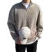 Pull tricoté demi-zip pour homme, printemps-automne, haut à manches longues uni décontracté et simple_voghion.com