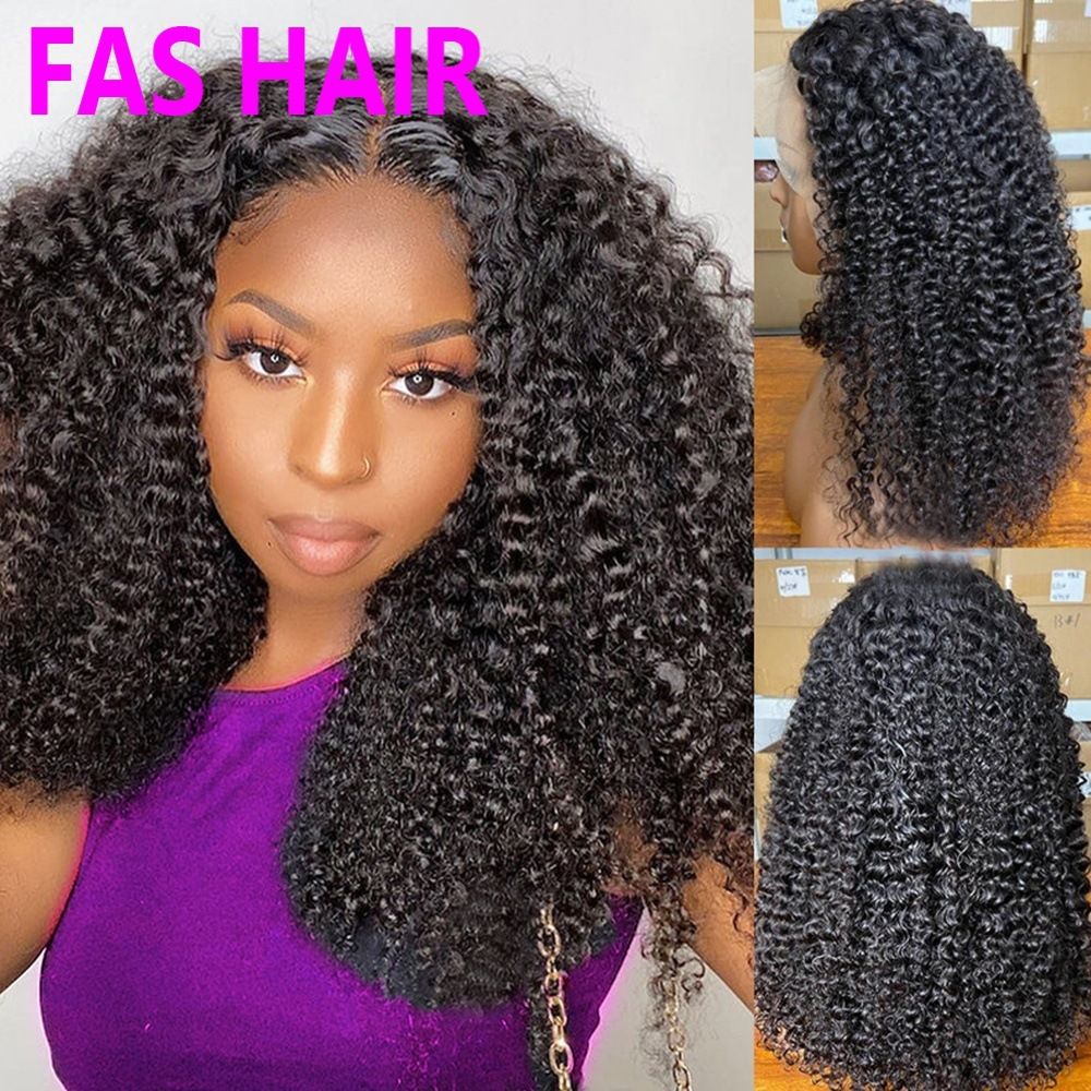 Human Hair 13x4 Double Drawn Kinky Curly Wig 20inch - 100% Virgin Remy Hair HD Lace Front Wig With Natural Hairline & Full Density (Best Seller)_voghion.com