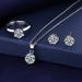 Women’s Jewelry Set Fashion silver classic six-claw diamond necklace ring earrings jewelry suit_voghion.com
