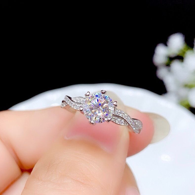 Mosang Diamant Twisted Volldiamant Offener Ring Weibliche Internet Promi Live Broadcast Schmuck_voghion.com